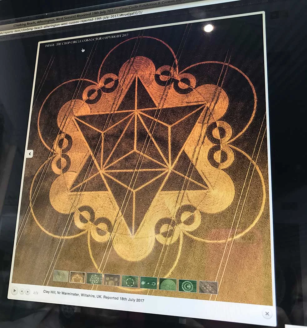 HOLDING WHAT WE DON'T KNOW: CROP CIRCLES — Elaine Jean Cooper, image size:983x1051