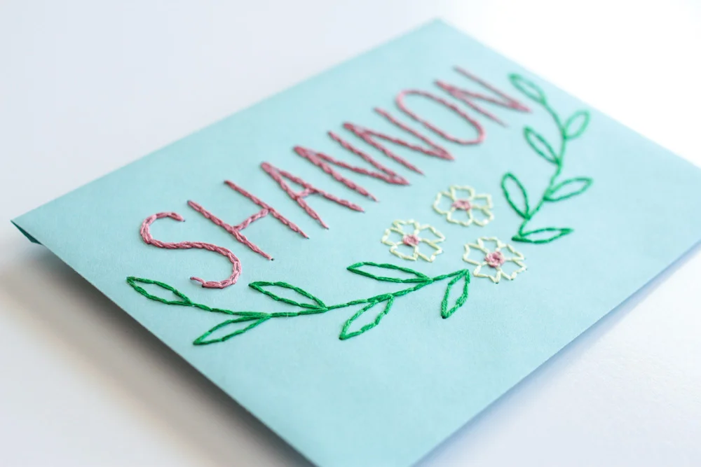 Hand Embroidery Name on Paper Envelope - Kitty Cat Stevens-7.jpg