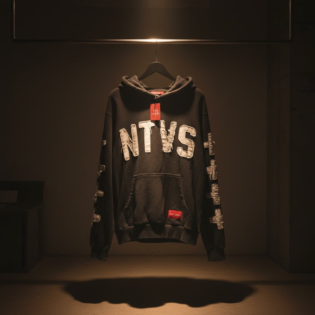 RED LABEL "Trail Stitch" Hoodie - Acid Wash Black