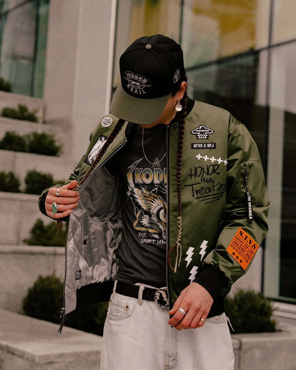 PREORDER - The Treaty Enforcer Reversible Unisex Bomber Jacket - Green/Silver - PREORDER