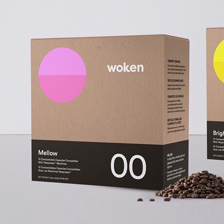 Proud to be a part of the @wokencoffee project! Worked with @marni.borek and so many talented others to launch it this week. 
Get your coffee fix with Woken's 100% compostable capsules, compatible with Nespresso. 
Enter your email at woken.coffee and