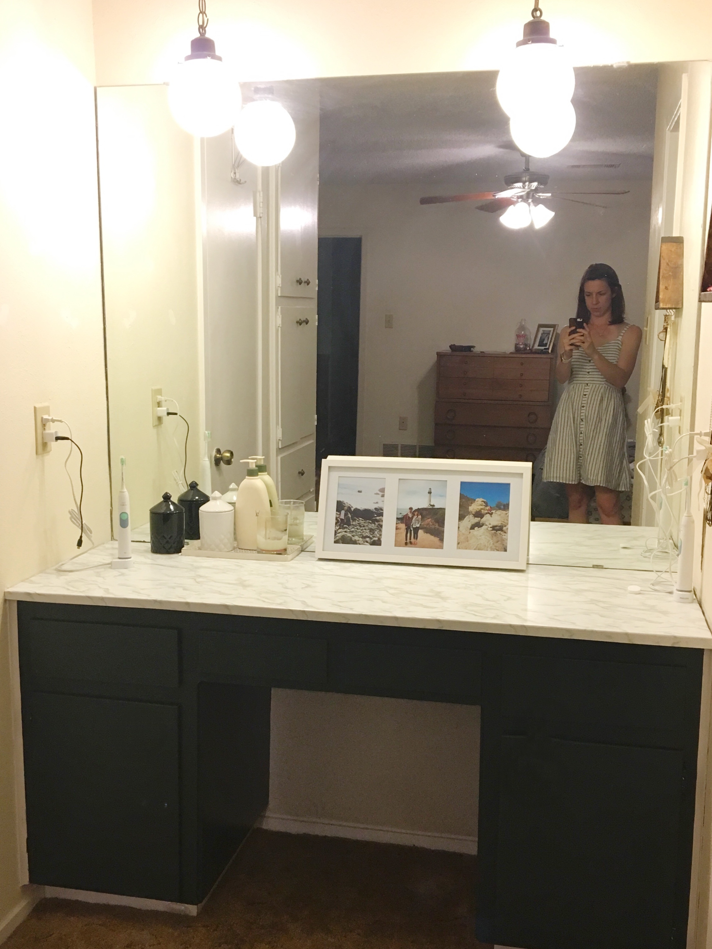 House Update: Bathroom Vanity with Marble Contact Paper — THE