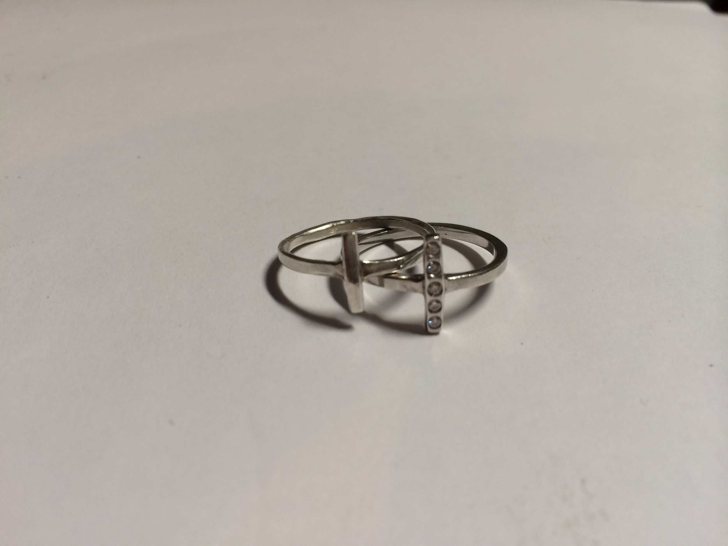 Diamond Studded Cross Rings Set