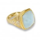 Chalcedony Fishscale Cocktail Ring