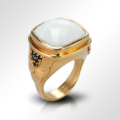 Small Fish Scale Cocktail Ring