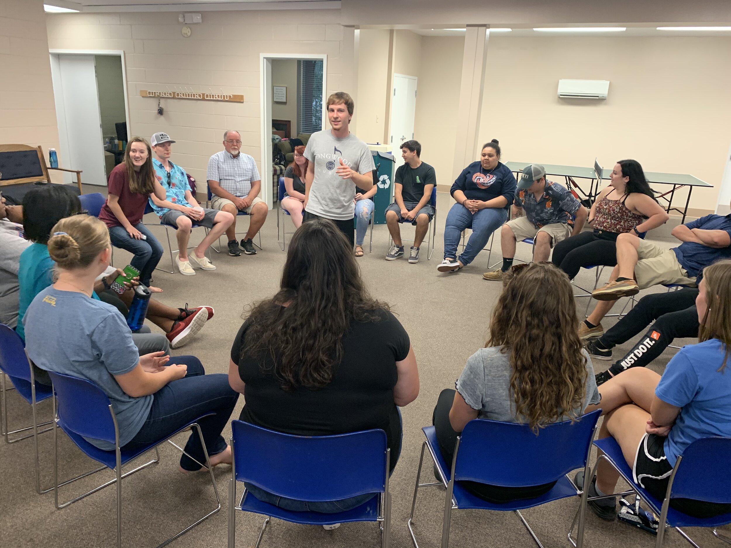  The gang play some icebreakers at the BCM building. 