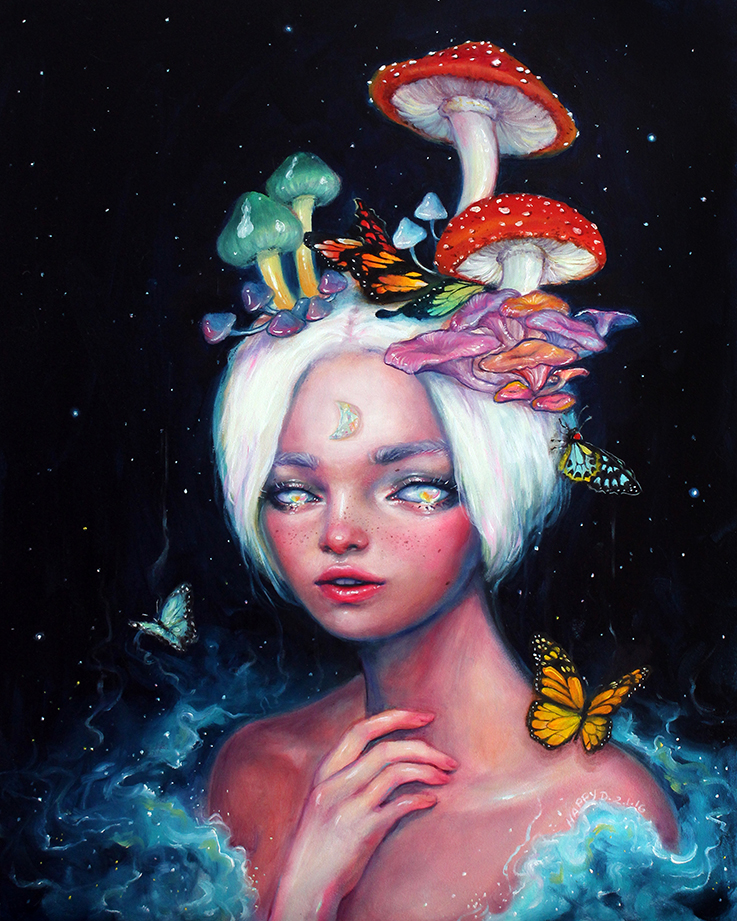 "psilocybin" oil on birch - 22x27in