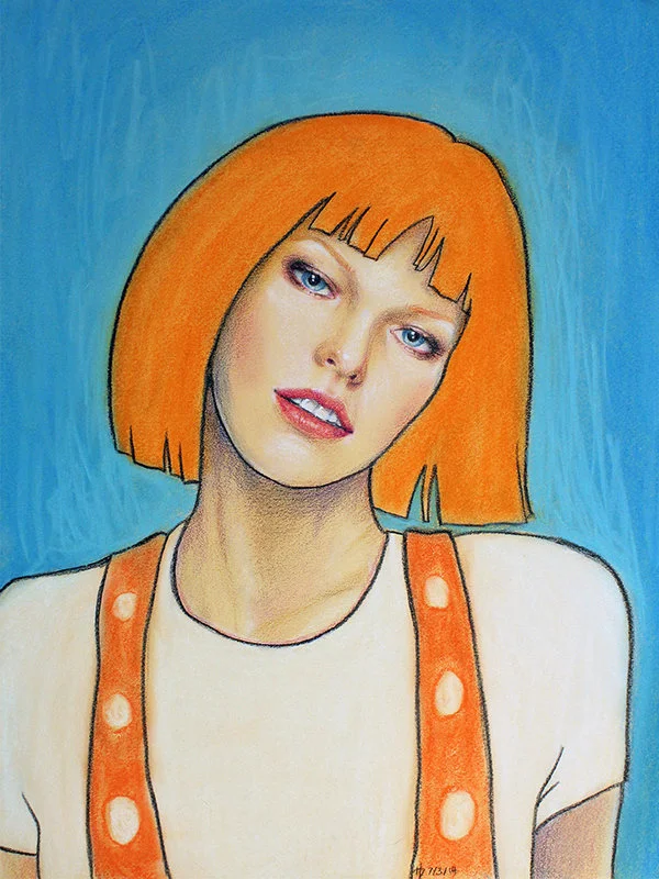 "leelo" pastel and colored pencil on paper - 12x16in