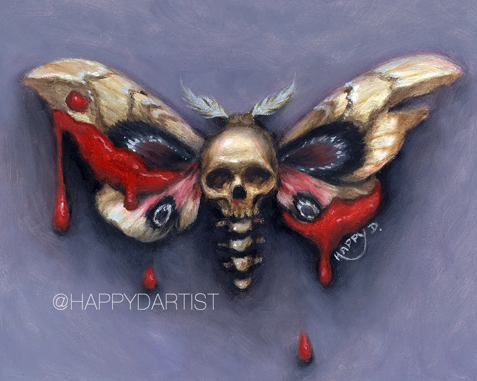 "afterlife" oil on gessobord - 5x7in