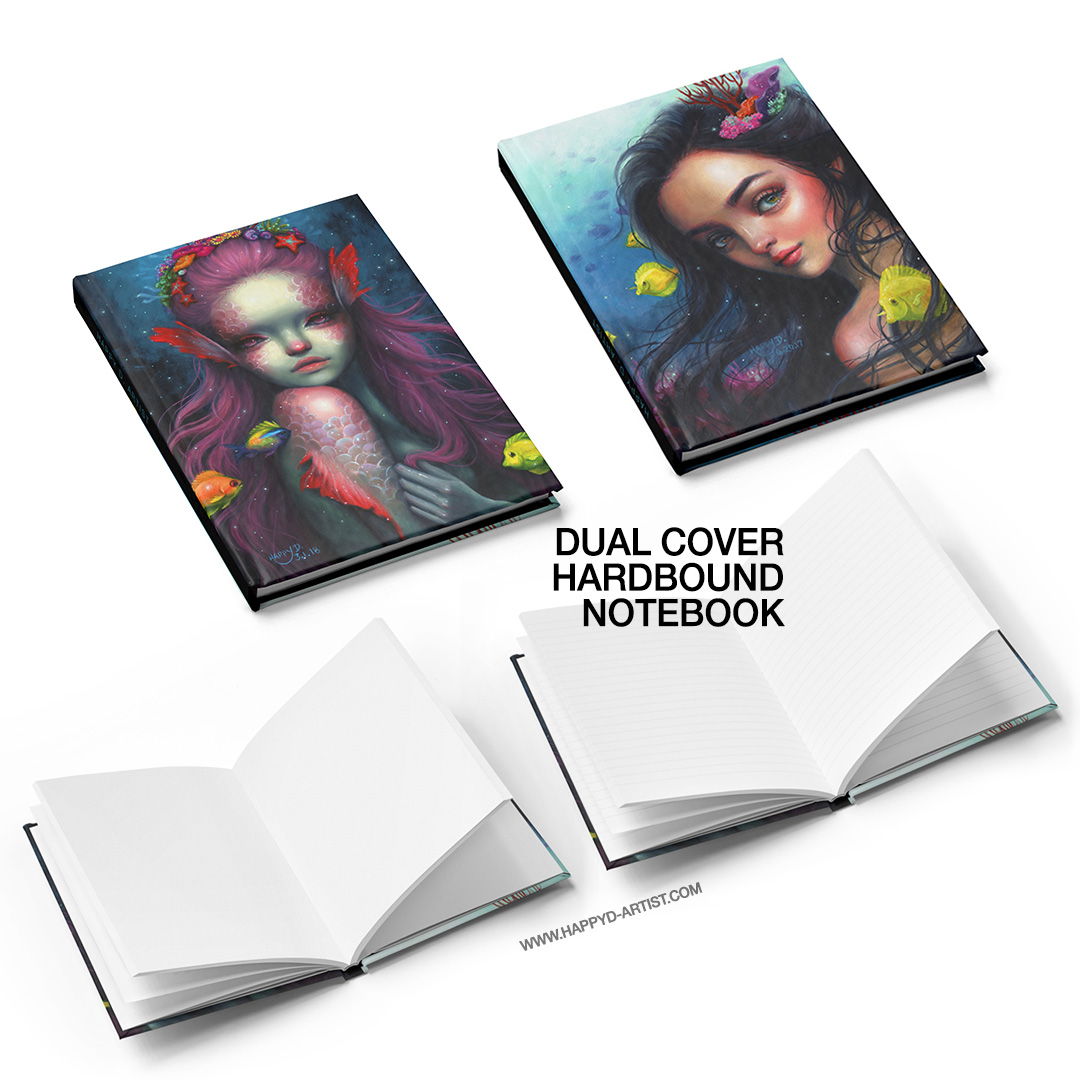 Hardbound Sketchbook/Journal (dual cover) mermaids — Happy D. Artist