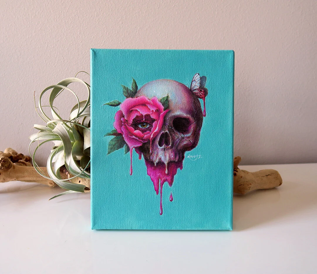 "metempsychosis" acrylic on canvas - 8x10in