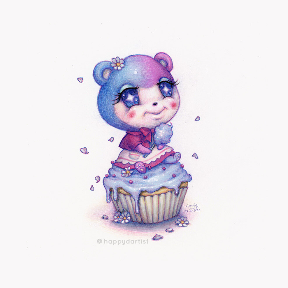 "judy" markers and colored pencil on paper - 8x8in