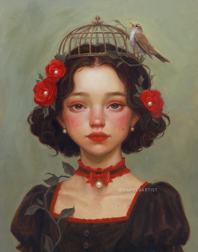 FINE ART PRINT "the caged songbird"
