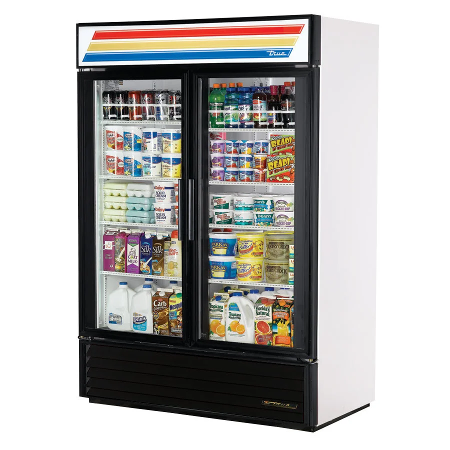 True 54" Double Glass Door Merchandiser Refrigerator GDM-49-LD