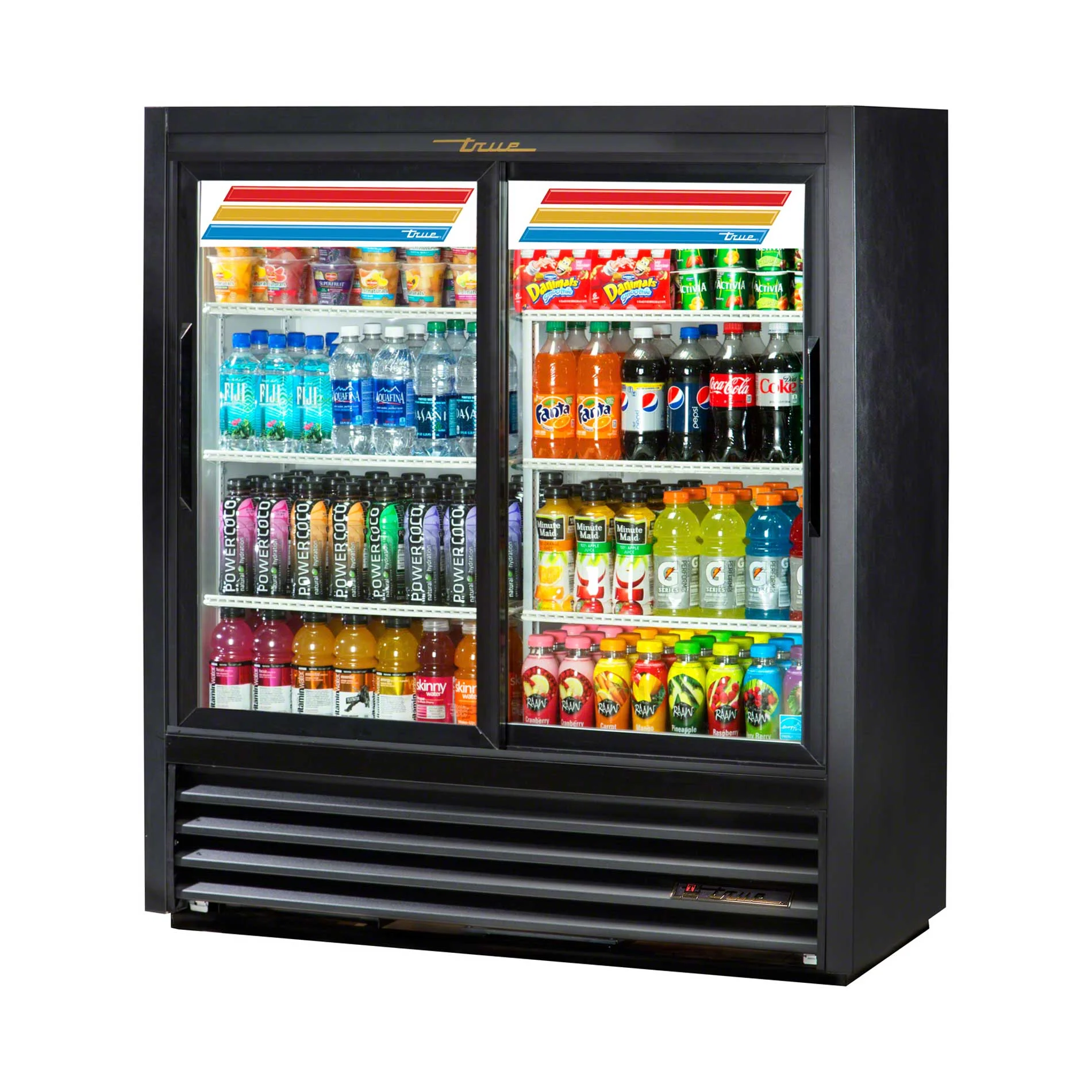 True 47" Double Glass Door Merchandiser Refrigerator GDM-41SL-54-LD