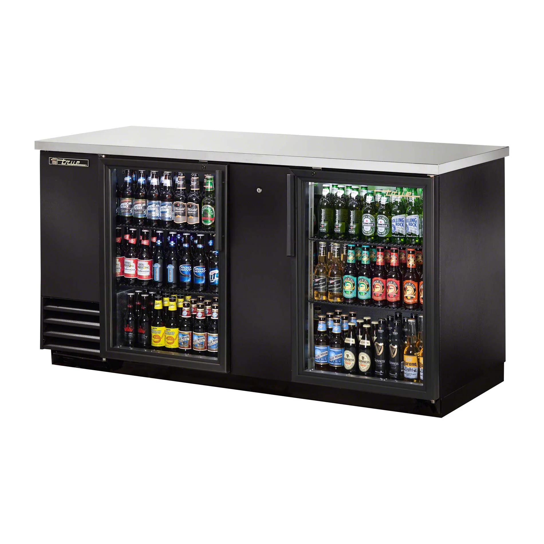 True 69" Glass Door Back Bar Cooler TBB-3G-LD
