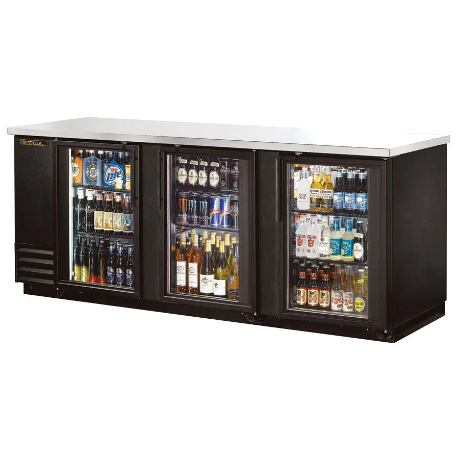 True 90" Glass Door Back Bar Cooler TBB-4G-LD