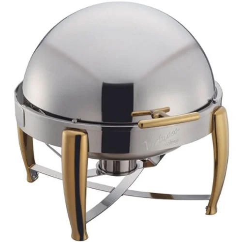 Winco Virtuoso Round 6qt Chafer Gold Accent 103A