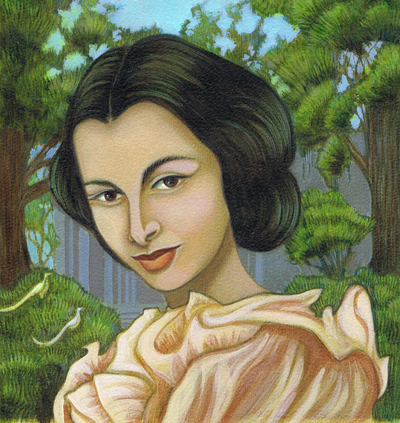 olivia de haviland,8" x 8", water-based media on somerset, 2010