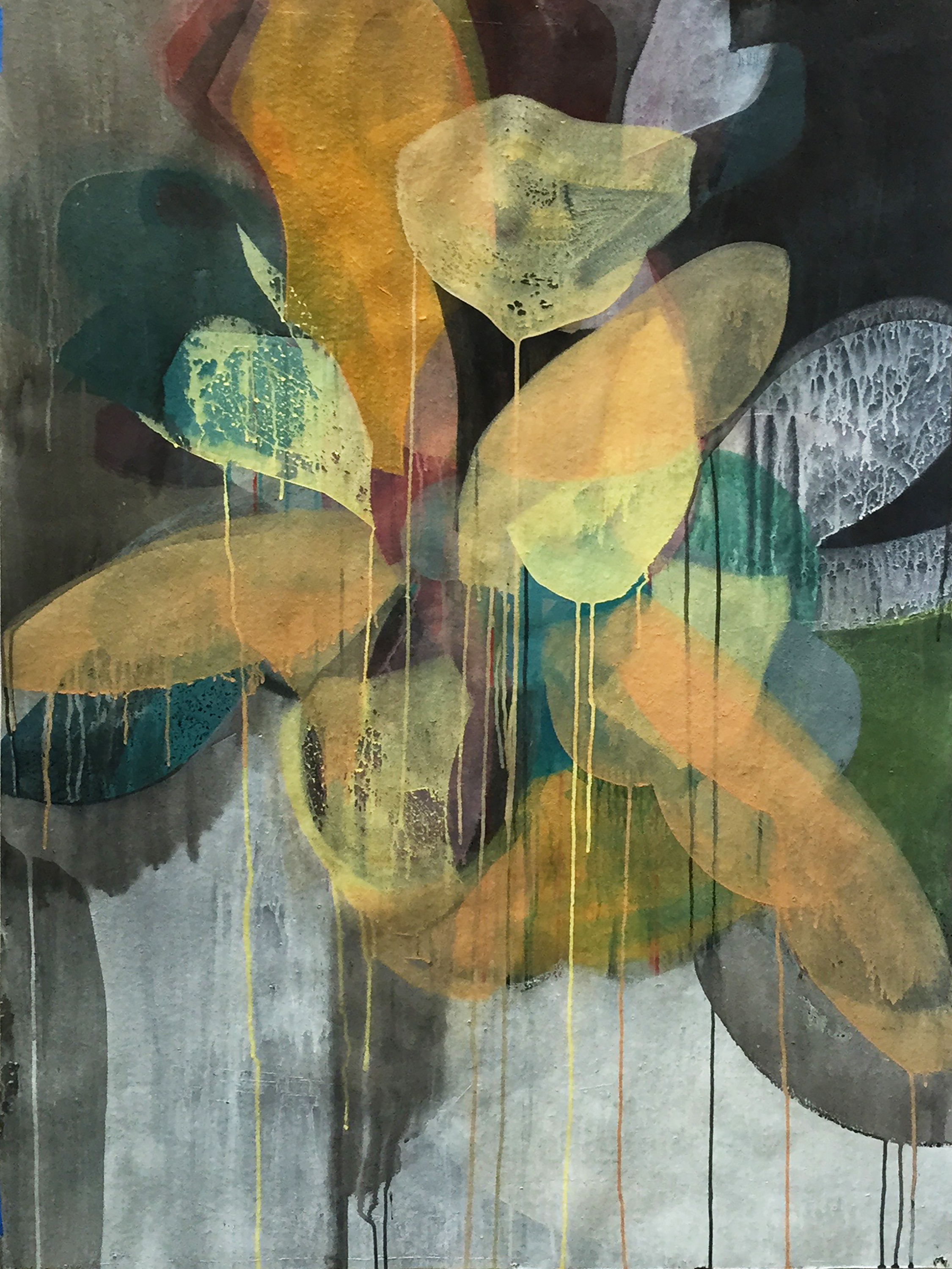 (sufa15) casar peony, 49" x 36", water-based media on paper, 2015