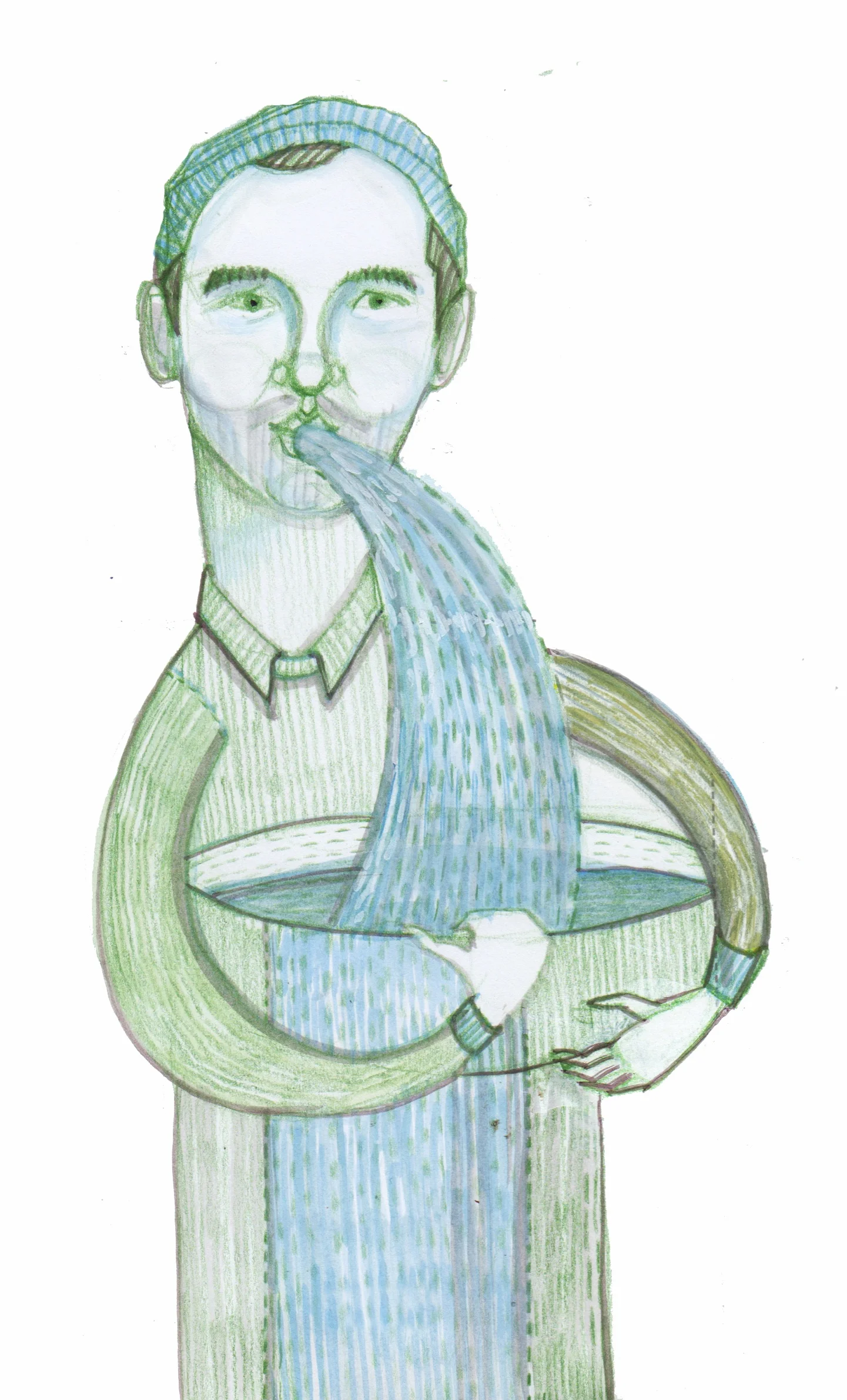 katherine sandoz, "blaise rosenthal", mixed media on paper, december 2015