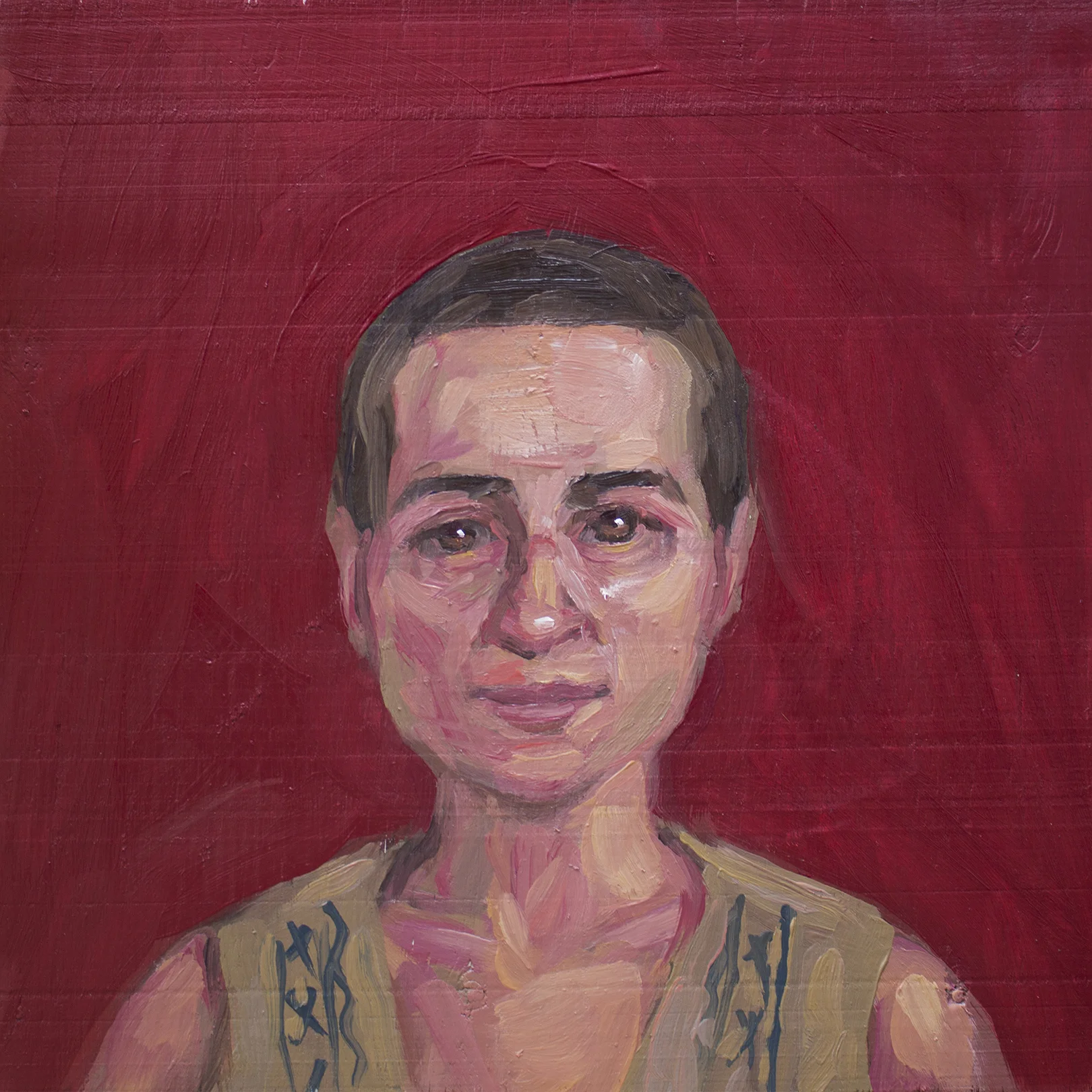 troy wandzel, lulu henle, 10 3/4" square, oil on panel, 2015