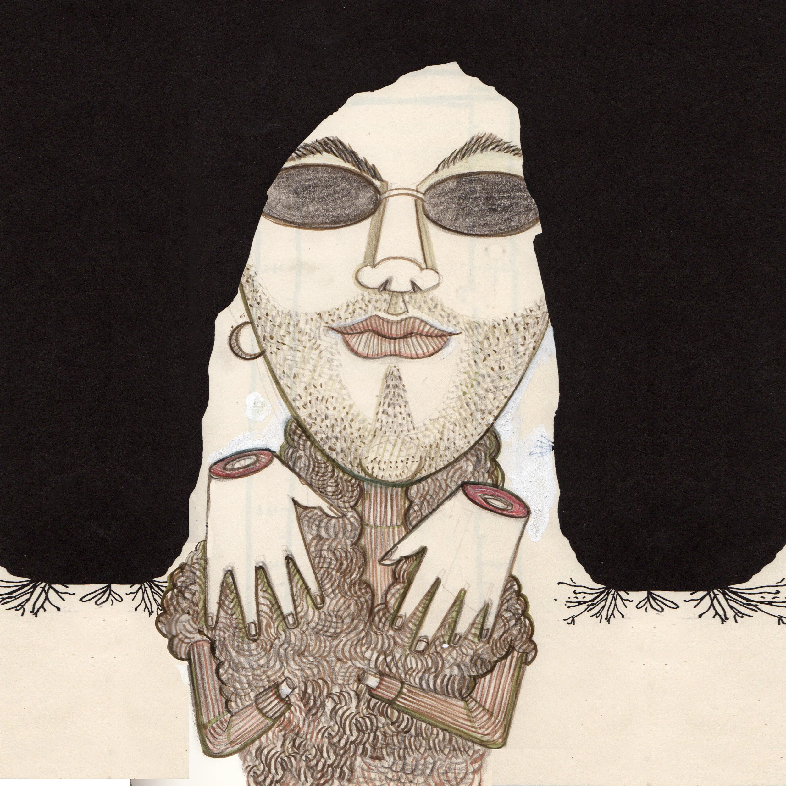 andres bedoya, mixed media on taro gomi doodle book, december 22, 2015Ho