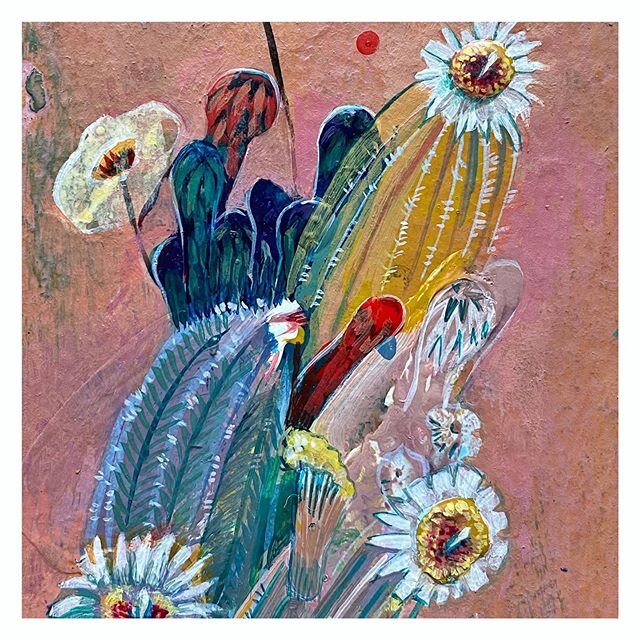 cactus postcard from the edge of savannah #saguaro #cacti #wip #palette #painting #cincodemayo