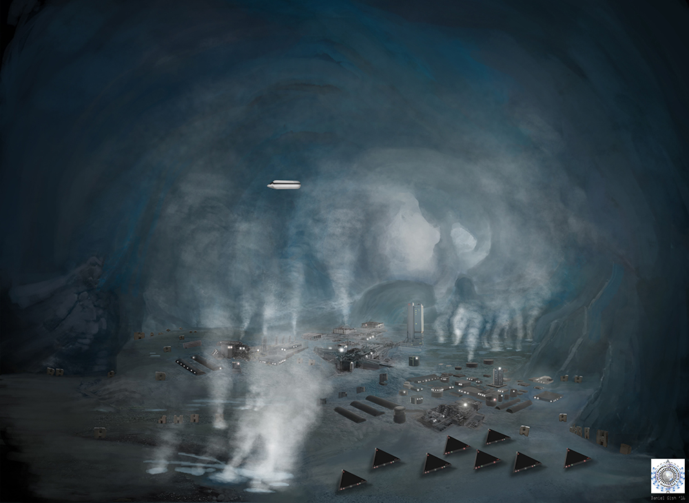 Underground Nazi/Reptilian base underneath Antarctica. Image from SphereBeingAlliance.com