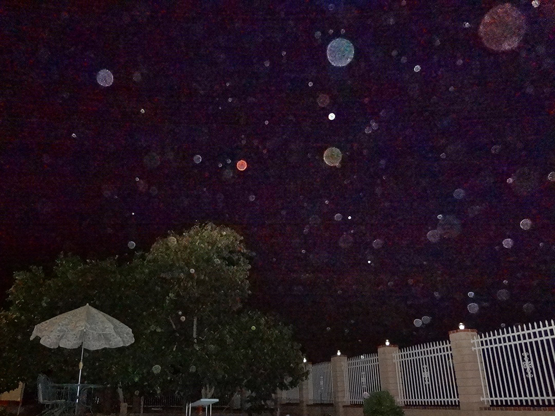 ORB SWARM DURING SUPERMOON 10/10/2015 — Redlands, California