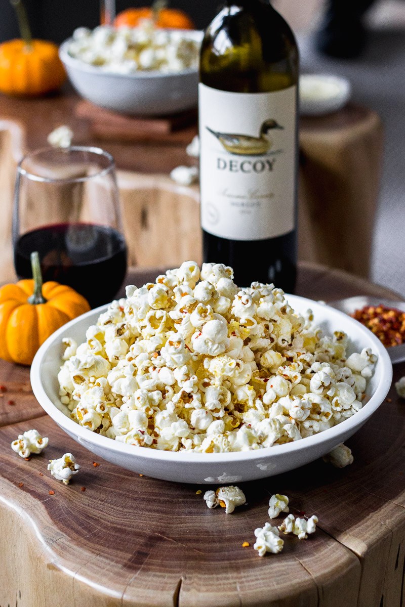 Spicy Parmesan Garlic Popcorn