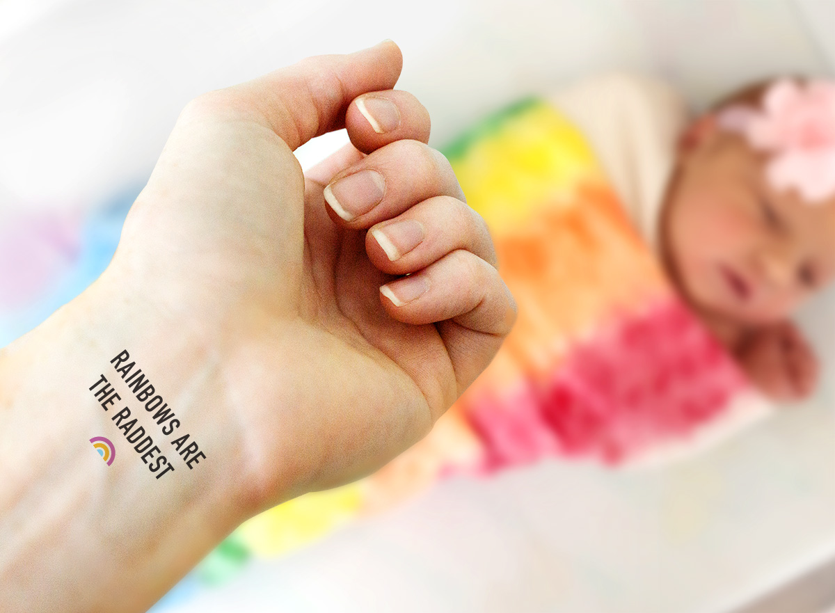 Make My Monday Update A mothers wish  portrait tattoos of her angel  son and rainbow baby