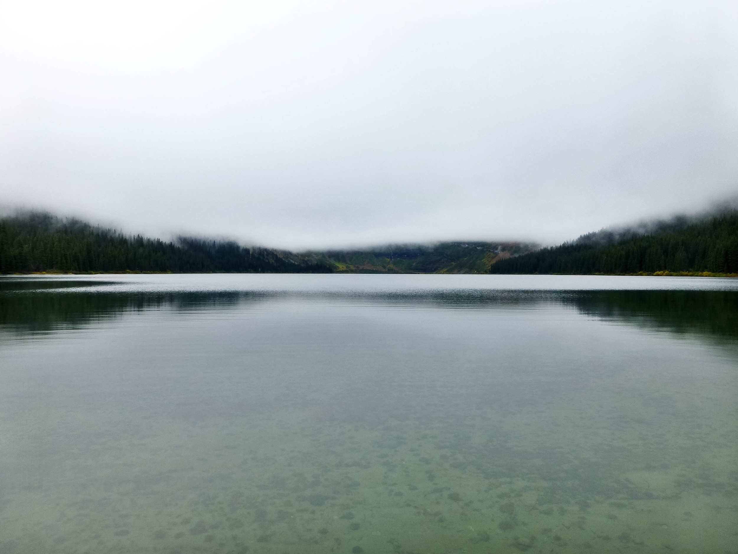 Low clouds over Cameron Lake