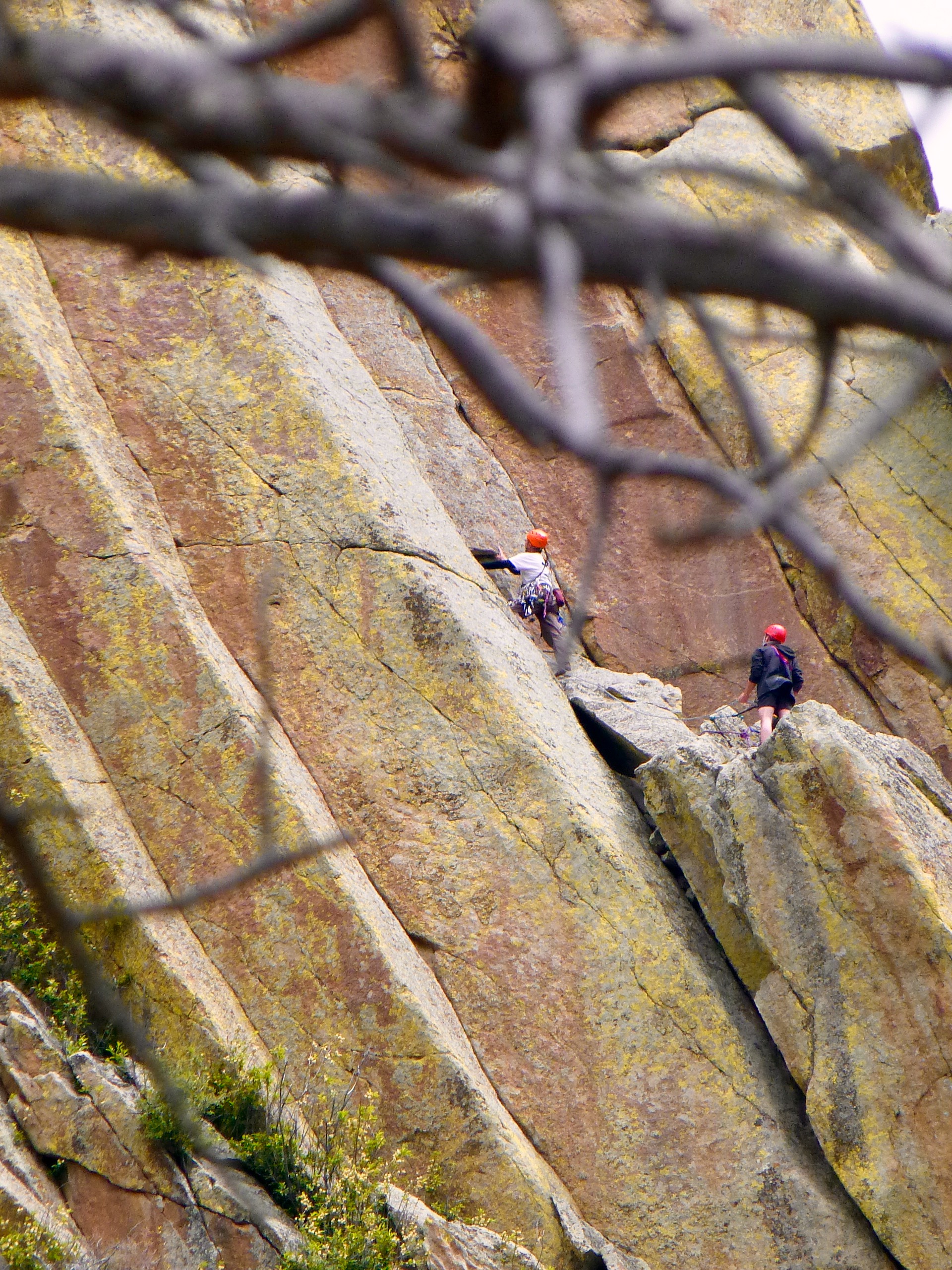 Late in the day, we watched the climbers with our binoculars, rappele back down. The descent was much quicker!