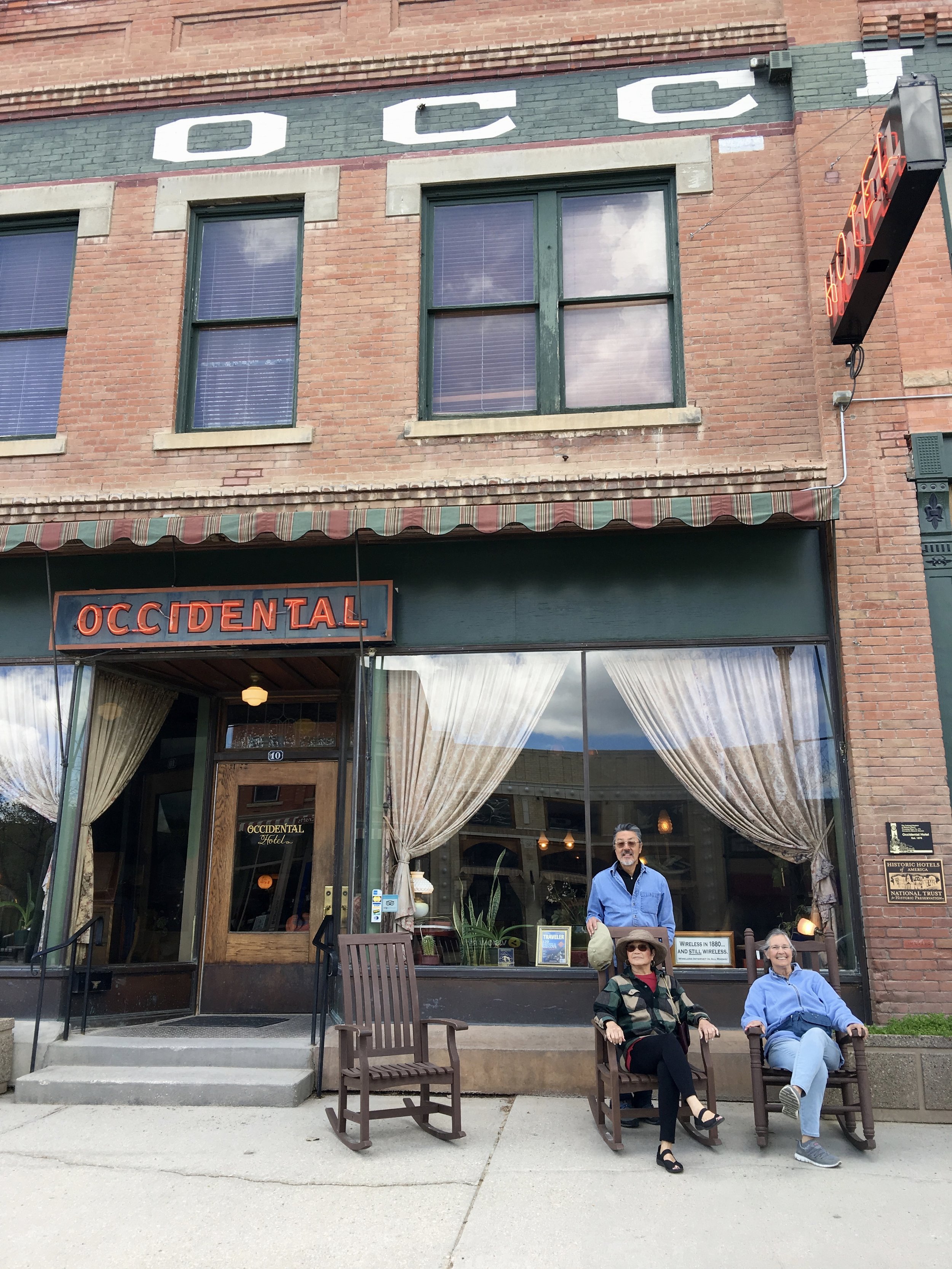 Relaxing at the Occidental Hotel, built 1880.