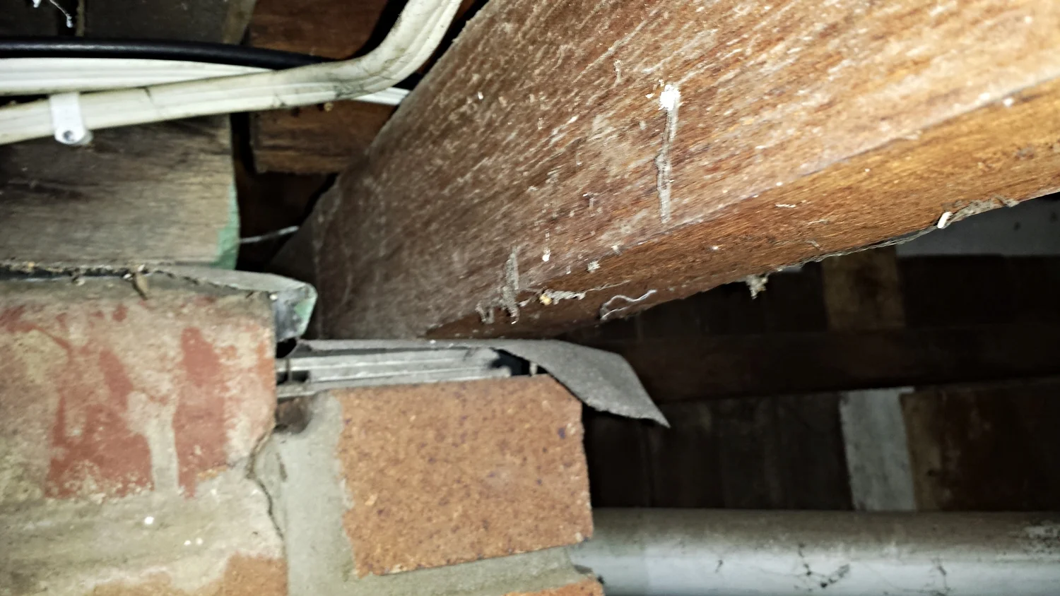 This photo clearly demonstrates a vertical transition where the ant capping is not joined, for the ant capping to be effective both the lower and upper sections of ant capping need to be joined in the middle to form a continuous barrier. In this particular case, it was virtually impossible to visually inspect between the two levels as there was poor access. That's why it's important to get it right during the construction phase.