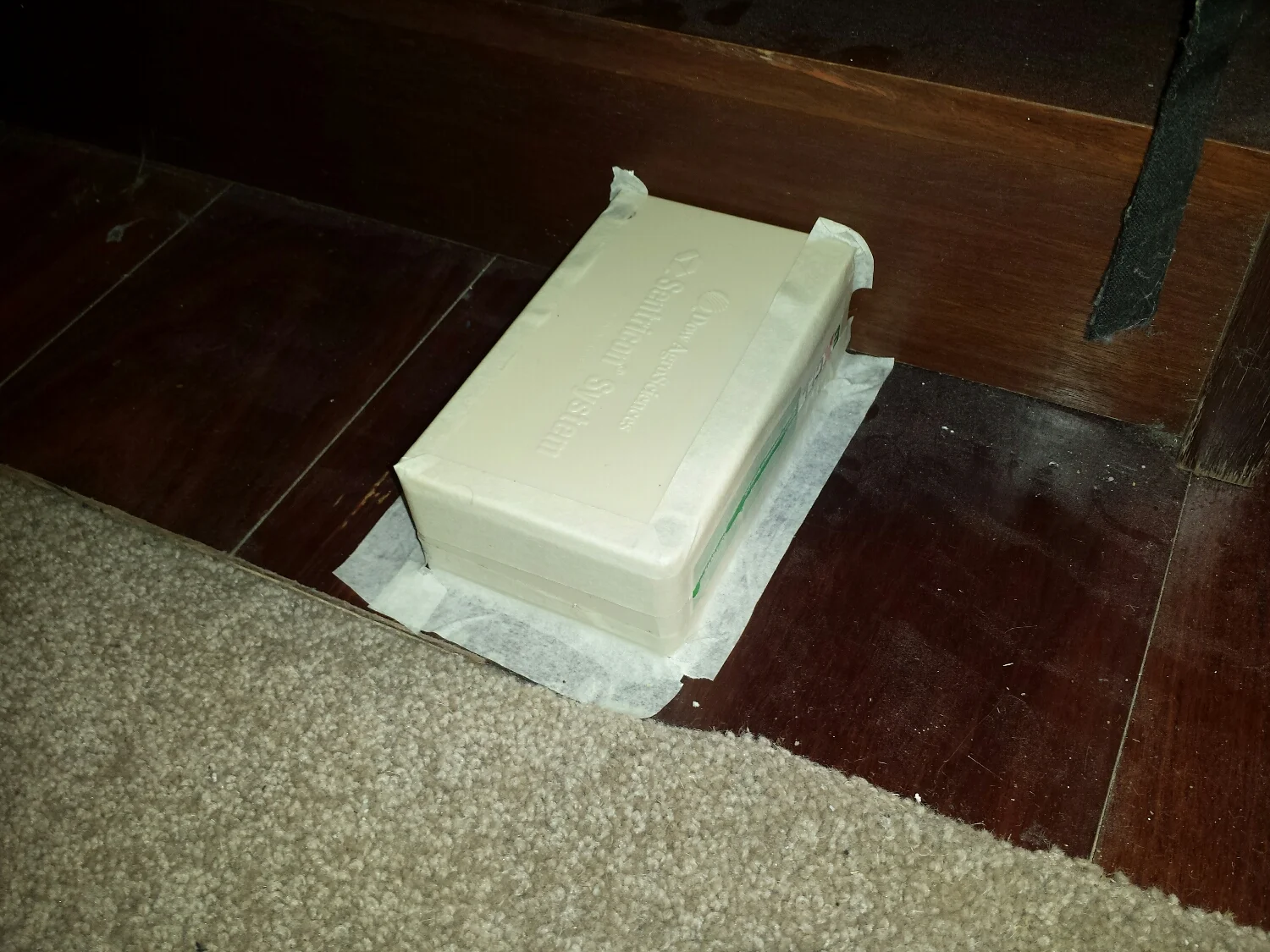 A baiting program commenced on a property, here the termites were found indoors in the flooring. Being careful when installing the bait station is imperative to getting them to feed. 