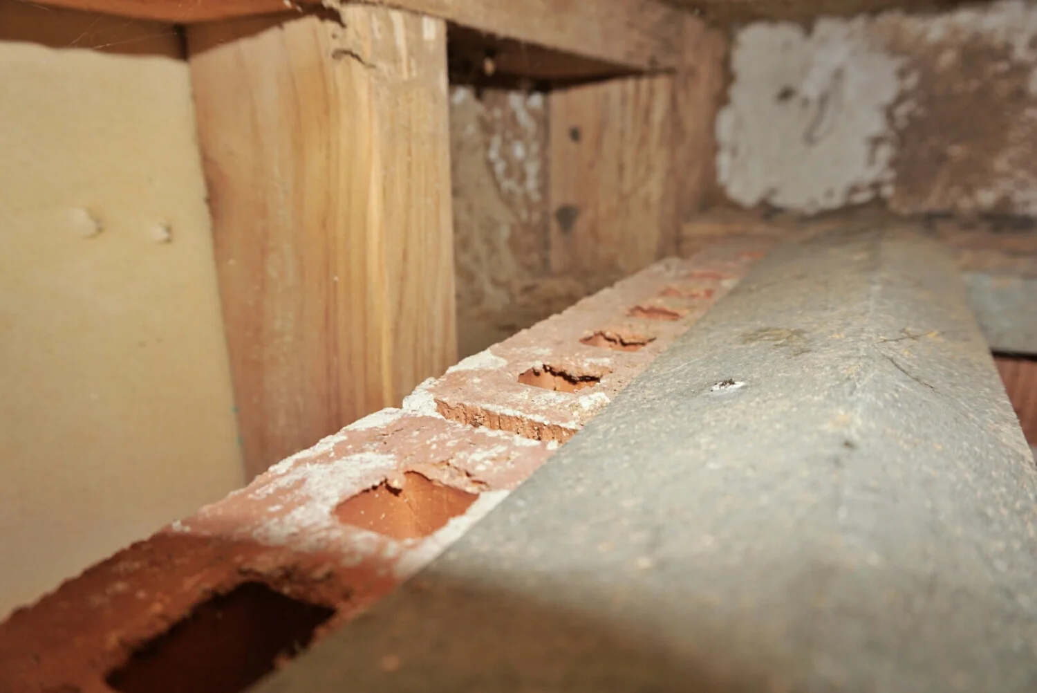 This explains why termites get in without being seen - the ant capping does not cover the full width of the brick! This does not meet the Australian standard for termite protection.
