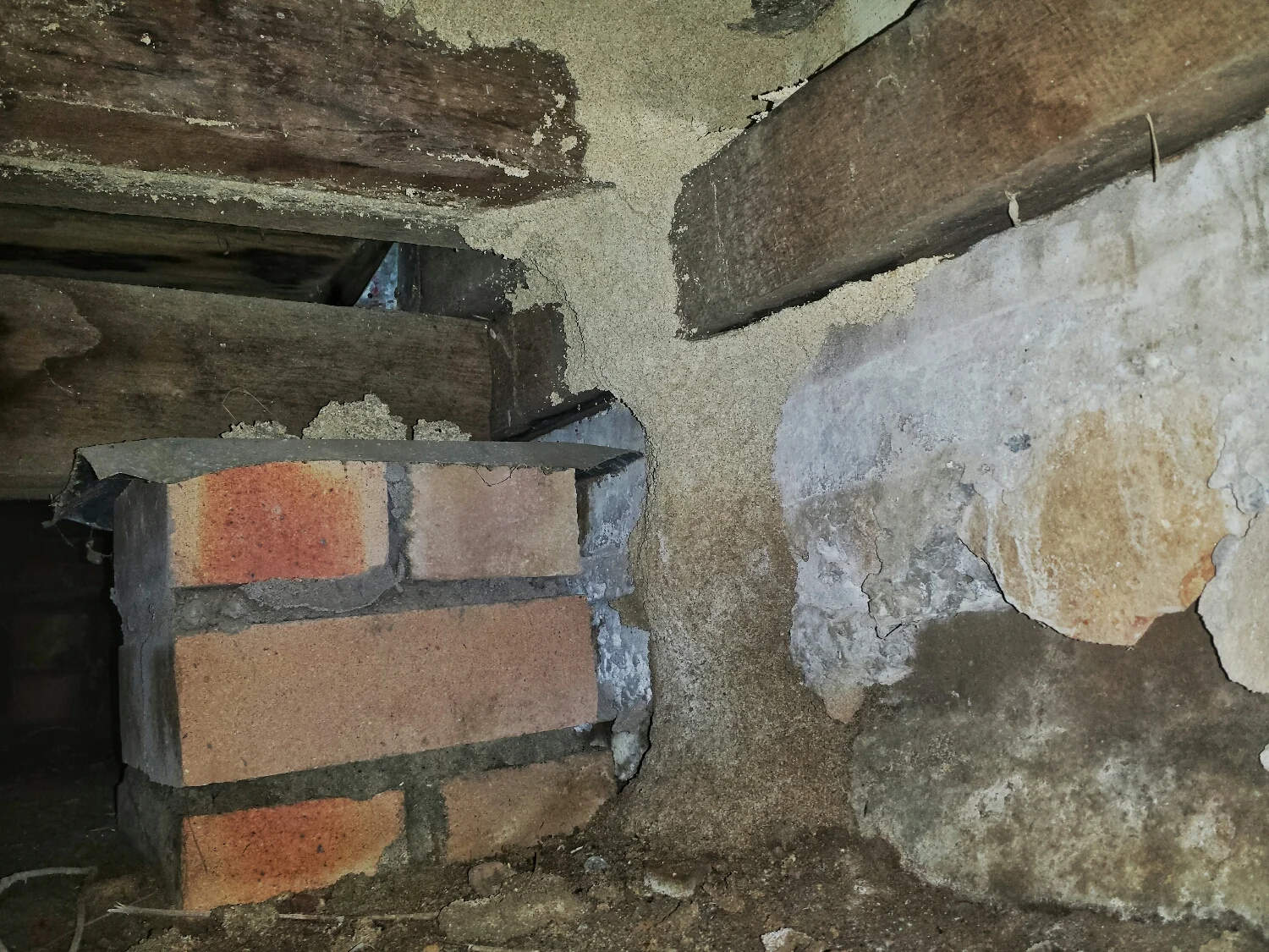 This large mud tube shows that a major feeding site has been struck. It may look obvious now but was very difficult to find. The height of this crawl space was about 250mm, so it was a lot of work to get to this location. However, it was like striking gold once we found it! The Termites were promptly eradicated. 