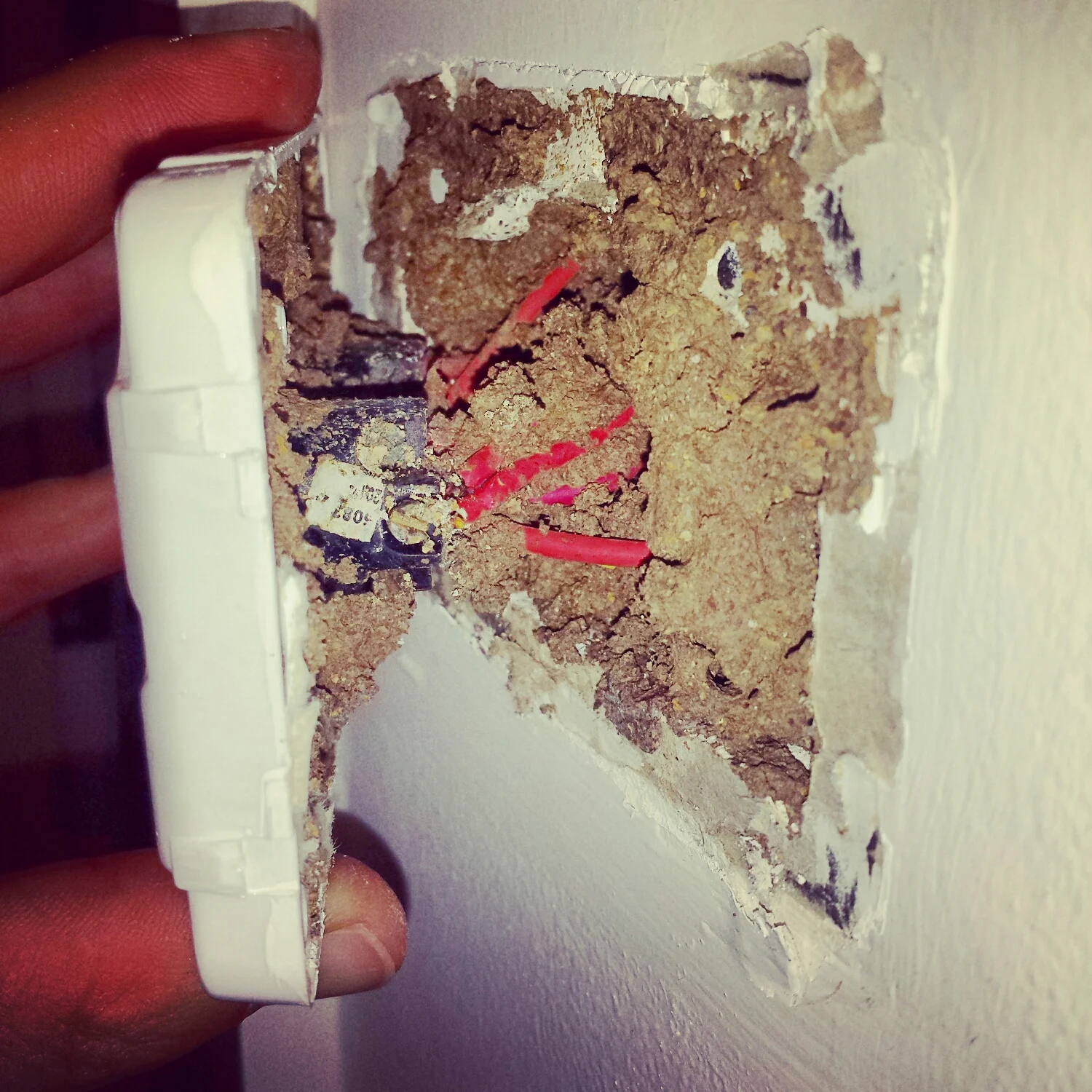 The lights that this switch controls was behaving erratically and causing the circa breaker to trip. The extremely wey mud allowed tiny short circuits In the system.