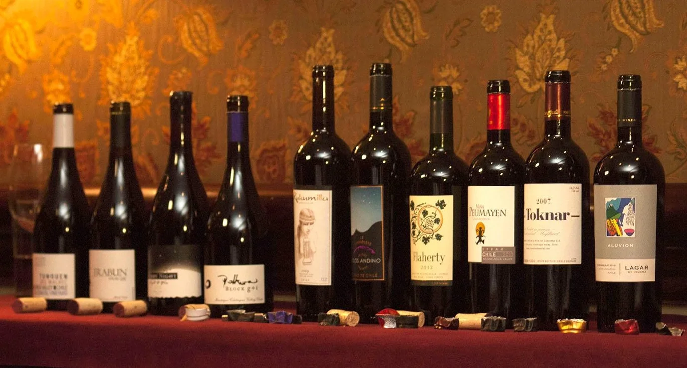 Some of the wines at the MOVI tasting in Santiago in early July, 2014