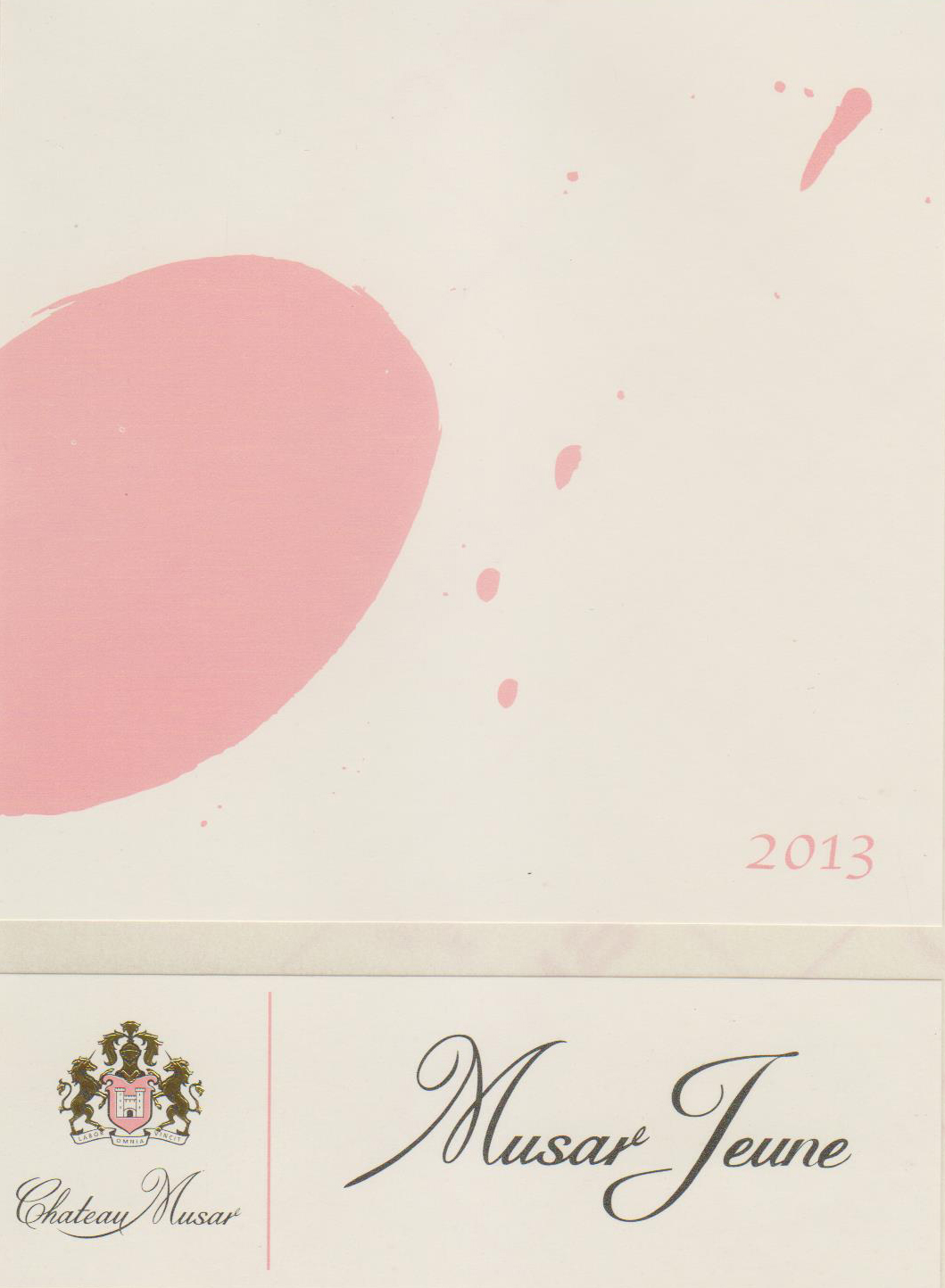 The contemporary label of Musar Jeune is consistent across all three bottlings