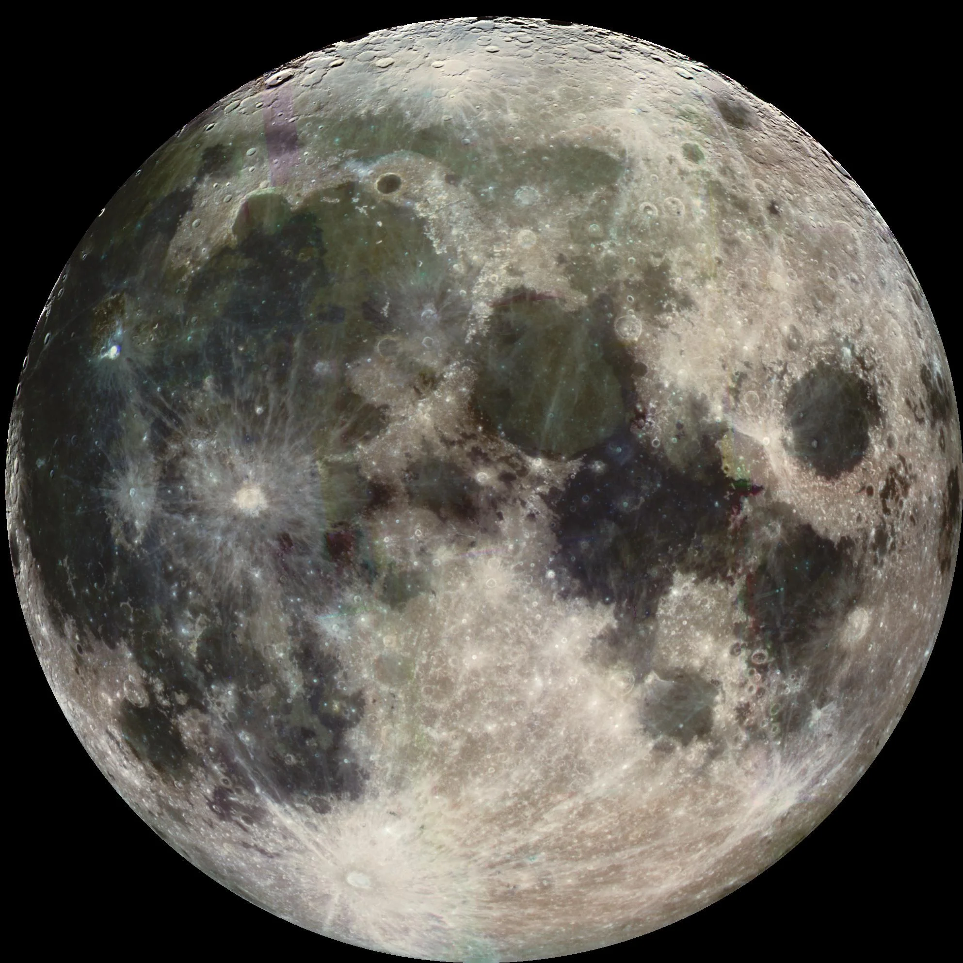 The Full moon (photo: from the galileo mission, 1992, Courtesy of Nasa)