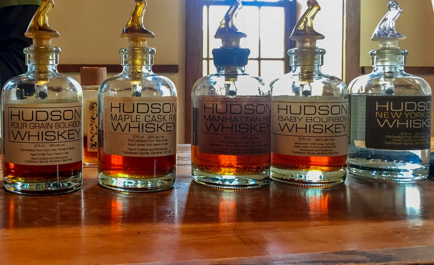 Some favorite whiskies, including ryes, from Tuthilltown Distillery in New York (Photo: Lyn Farmer)