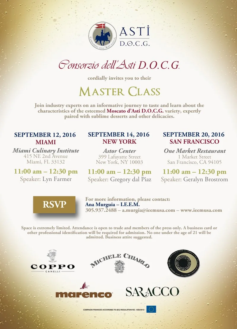 Be sure to RSVP to be admitted to the masterclass in Miami