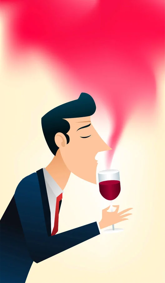 33787918 - gentleman enjoing the smell of a glass of good wine.