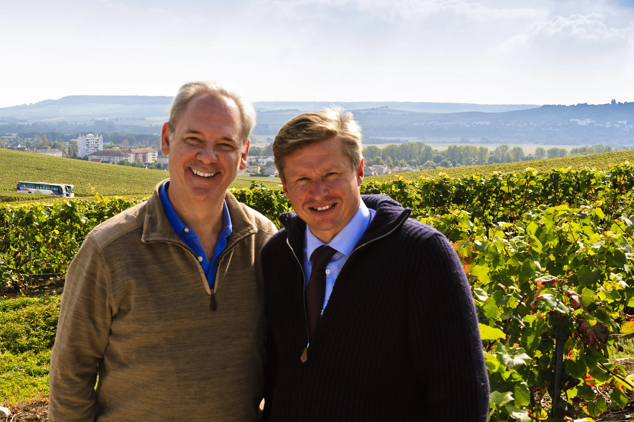 In the vineyards of Aÿ with my friend Jean-Baptiste Lécaillon of Champagne Louis Roederer