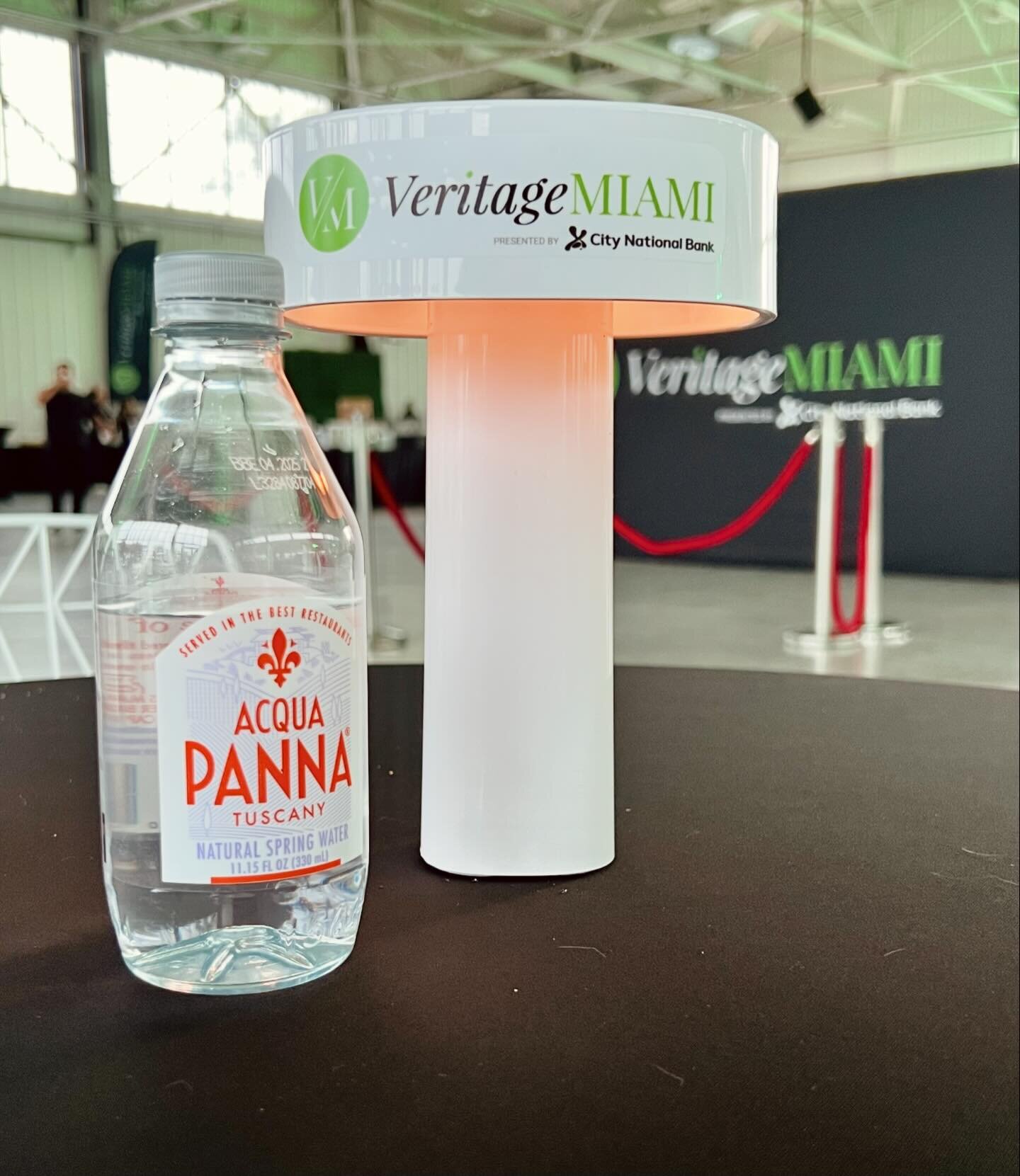 There is a lot of wine ahead at the @veritagemiami Wine &amp; Food Experience at The Hangar at Regatta Harbor, so I&rsquo;m taking a moment to hydrate with my @acquapanna. Bring it on!!