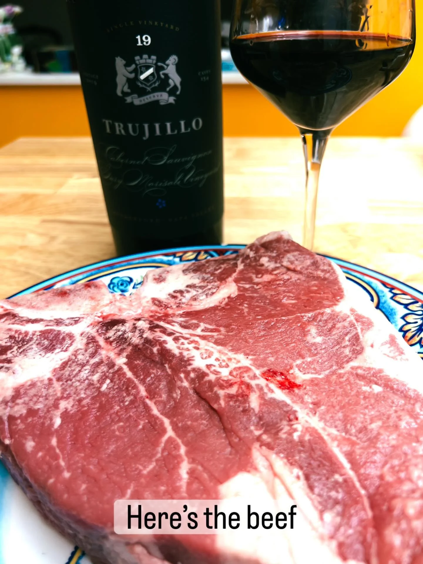 A great cut of meat demands a great wine and Mike Trujillo made one here: @trujillowines2012  2019 Reserve Cabernet from the Gary Morisoli Vineyard is gorgeous and - when the steak came off the grill - perfect pairing. The wine is liquid velvet.