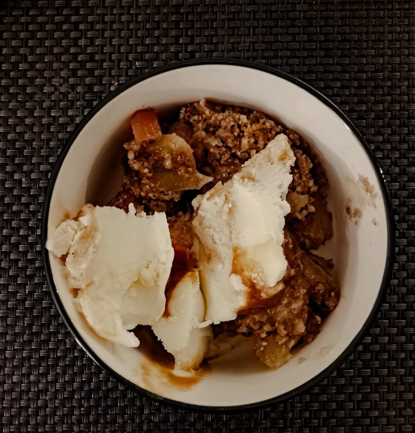 It&rsquo;s a good night that ends with fresh apple crisp and homemade salted caramel swirl ice cream. Apples warm the coldest night.
